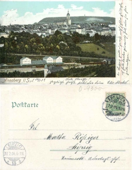 Annaberg Erzgebirge Bahnhof Ak o 17.2.1904