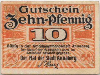 Annaberg Sachsen Notgeldschein um 1920