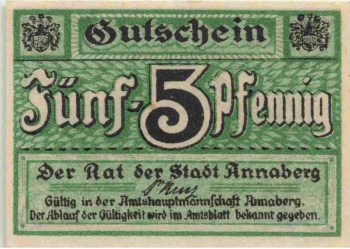 Annaberg Sachsen Notgeldschein um 1920