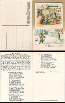 Anton Guenther "Da Uf`nbank" song folding card, artist card * 1920