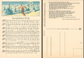 Anton Guenther "Schneeschuhfahrer March" song card artist card *ca.1950