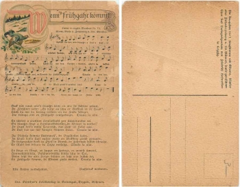 Anton Günther "Wenn`s Frühgahr kömmt" Liedkarte Künstlerkarte * um 1920