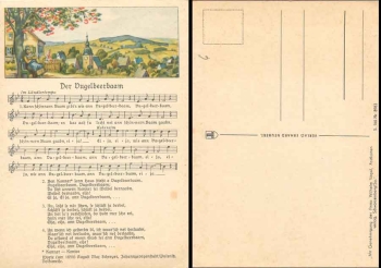 Anton Guenther "Der Vugelbeerbaam" iedkarte artist card *ca.1950