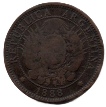 Argentinien 2 Centavos 1888 Kupfermünze