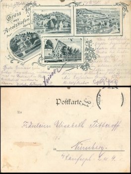 Artelshofen Vorra Litho map Gasthaus Westphal o ca.1900