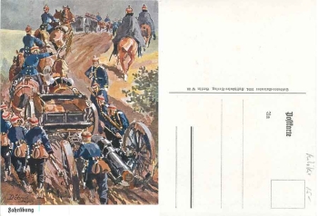 Artillery "Driving Exercise" artist card Doebrich Steglitz * 1934