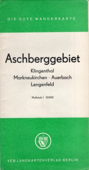 Aschberg area Klingenberg Markneukirchen Auerbach Lengenfeld hiking map around 1957
