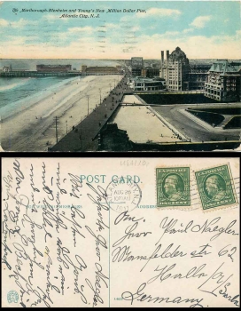 Atlantic City New Jersey Morlbourgh-Blenheim Pier o 26.8.1911