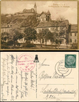 Aussig Ferdinandshoehe mit Elbstrasse o 23.4.1939