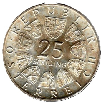 Österreich 25 Schilling 1958 Auer von Welsbach