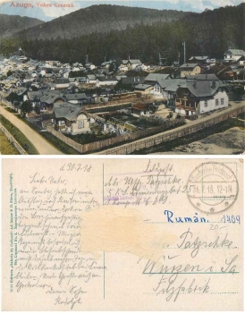 Azuga Vedere General Walachei Rumaenien Feldpost  31.7.1918