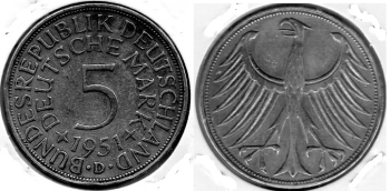 5 D-Mark 1951 D