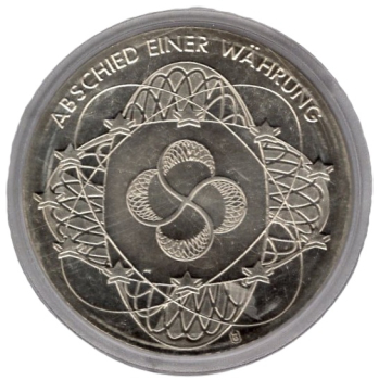 BRD Abschied von der Deutschen Währung mit 100 D-Mark Banknote Medaille 2001