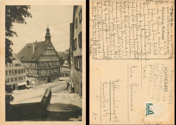 71522 Backnang Town Hall o ca. 1937 Emergency Aid Lottery 1933