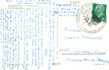 01816 Bad Berggießhübel Paul Linde Haus o 1967