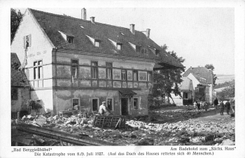 01816 Bad Berggießhübel Unwetterkatastrophe 1927 Am Badehotel *