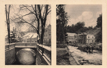 01816 Bad Berggießhübel bvor und nach der Unwetterkatastrophe 8./9. Juli 1927 am Bahnhof