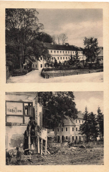01816 Bad Berggießhübel bvor und nach der Unwetterkatastrophe 8./9. Juli 1927 Am Johann Georgen Bad