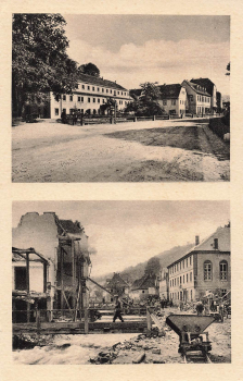 01816 Bad Berggießhübel bvor und nach der Unwetterkatastrophe 8./9. Juli 1927 Hauptstrasse