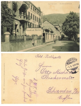 56864 Bad Bertrich Kurfurstenstrasse Central Hotel o 7.8.1914
