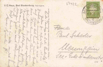 Bad Blankenburg V. C. Haus o 1933