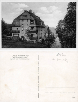 Bad Charlottenbrunn Riesengebirge Schlesien Haus Hindenburg Jedlina-Zdroj * um 1930