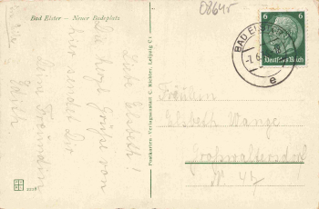 Bad Elster Vogtland Badeplatz mit Badecafe o 1935