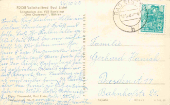 Bad Elster Vogtland Sanatorium VEB Kombinat "Otto Grotewohl" Böhlen o 1960