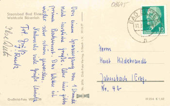Bad Elster Vogtland Waldcafe Bärenloh o 1963