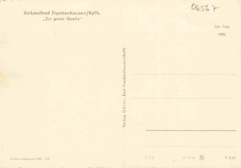 Bad Frankenhausen Gaststätte zur guten Quelle * 1965
