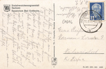 01816 Bad Gottleuba Sanatorium der SVA o 1951