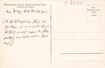 Bad Klosterlausnitz Waldhaus zur Köppe gebraucht 1936
