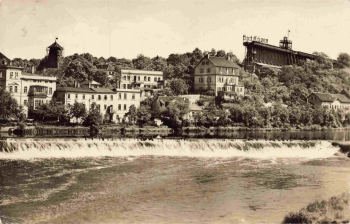 Bad Kösen Wehr mit Saline o 1959