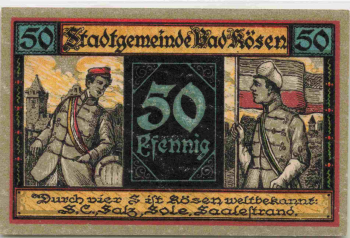 Bad Kösen emergency money note, 50 Pfennig, 1921, fraternity member
