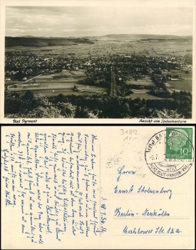 Bad Pyrmont view from the Spelunkenturm o 9.7.1956