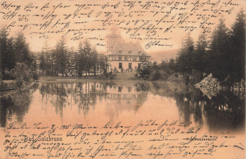 Bad Salzbrunn Schwedenteich  Schlesien Szczawno-Zdrój  o 1905