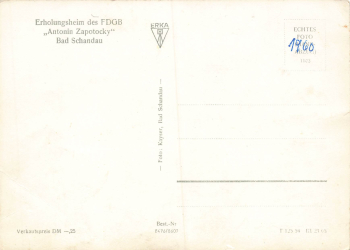 01814 Bad Schandau FDGB Heim "Antonin Zapotocky" * 1959