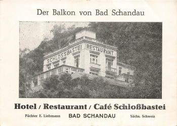 01814 Bad Schandau Restaurant Schlossbastei 1958