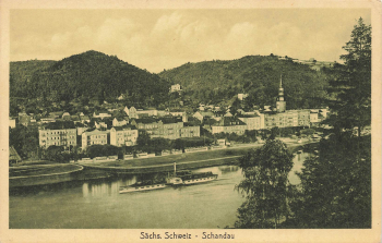 Elbdampfschiff "Karlsbad" vor Bad Schandau * um 1930