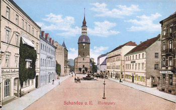 01814 Bad Schandau Markt mit Hotel Anker * um 1910