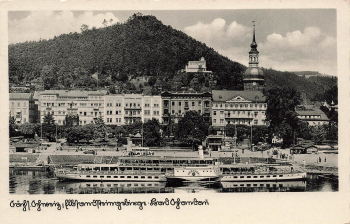 Elbe steamship "Dresden" off Bad Schandau, used around 1940