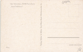01814 Bad Schandau FDGB Ferienheim "Ernst Thälmann"  * 1953