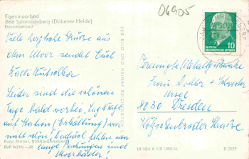 Bad Schmiedeberg Dübener Heide Eisenmoorbad  o 1966