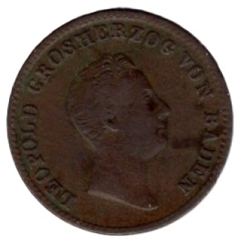Baden 1 Kreuzer 1844 Leopold