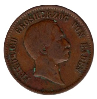 Baden 1 Kreuzer 1856 Friedrich Grosherzog