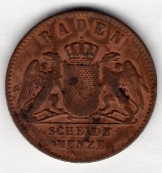 Baden 1Kreuzer 1863 coin