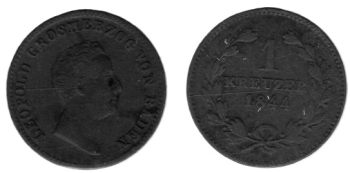 Baden 1 Kreuzer 1844 Leopold