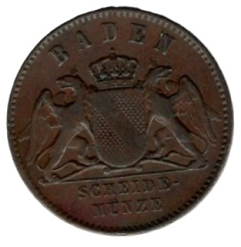 Baden 1 Kreuzer 1869 Frederick I. Minor coin