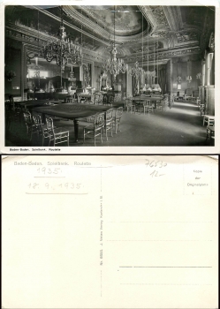 Baden-Baden Casino Roulette * ca.1940
