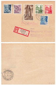 Baden auf Einschreiben o Freiburg 15.5.1948 nach Bad Blankenburg